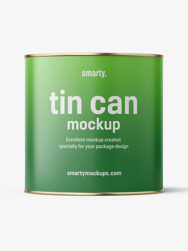 Tin can with label mockup / 2650 ml