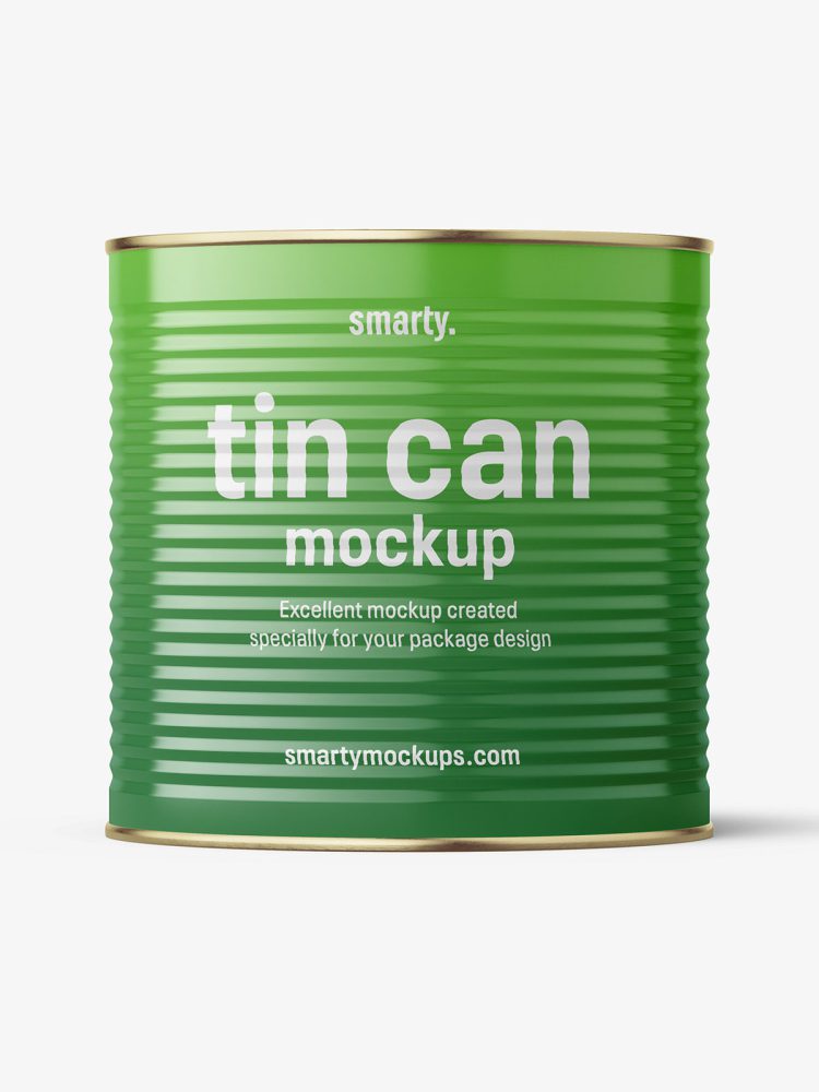 Glossy tin can mockup / 2650 ml
