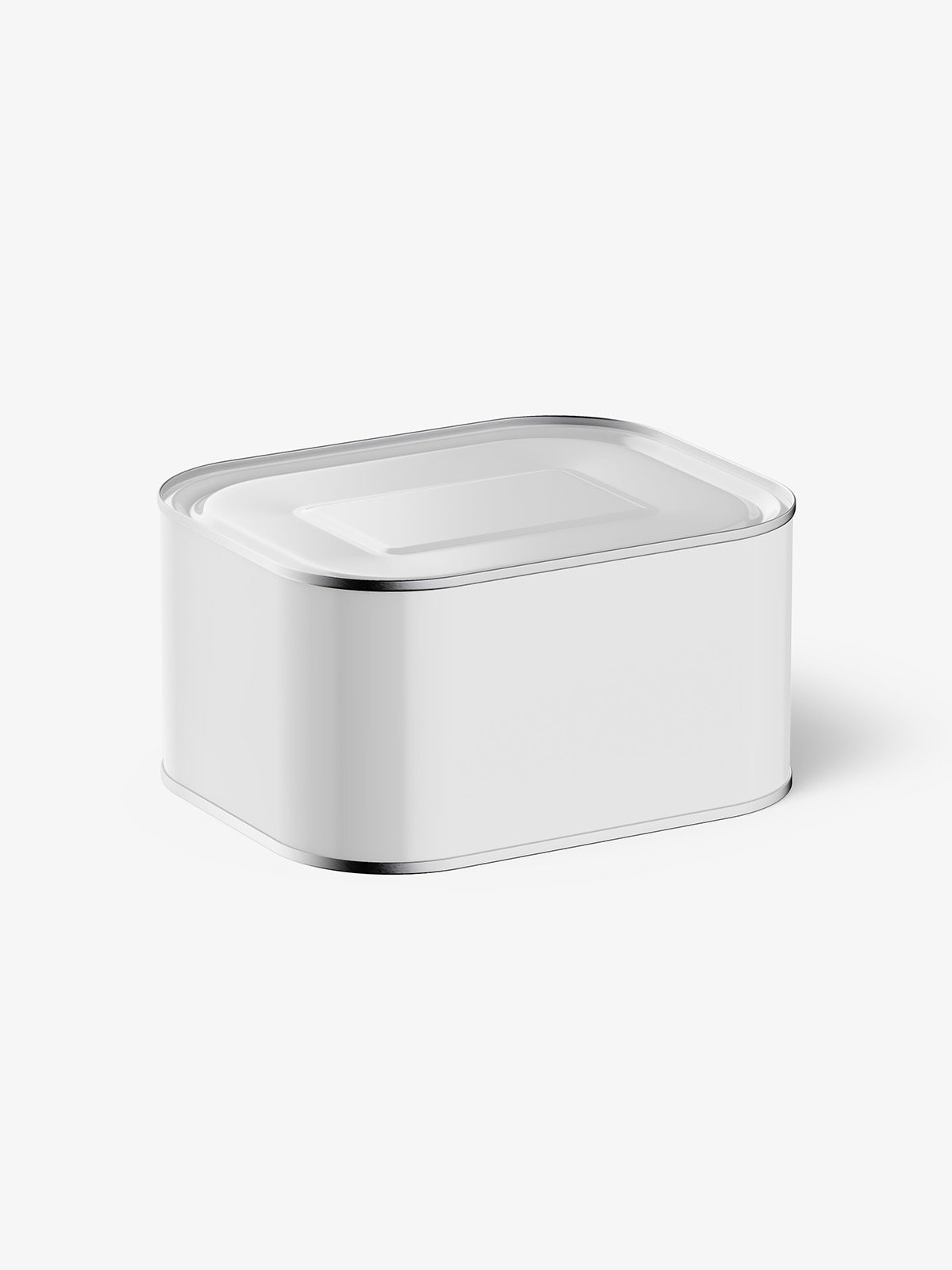 Download Glossy Rectangle Tin Can Mockup 630 Ml Top View Smarty Mockups