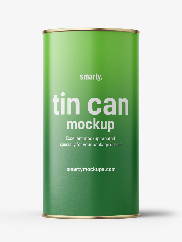 Tin can with label mockup / 840ml