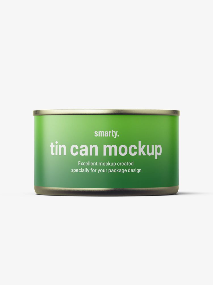 Tin can with label mockup / 95g