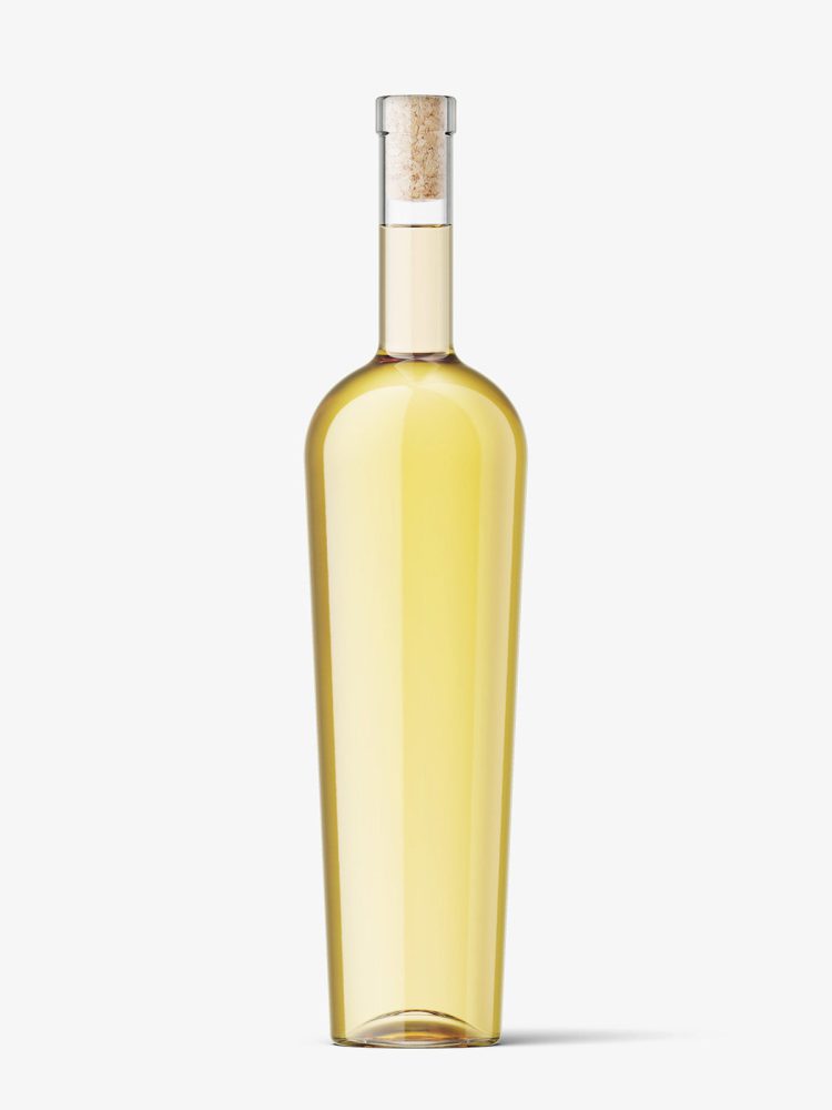 White wine bottle with and without wax seal