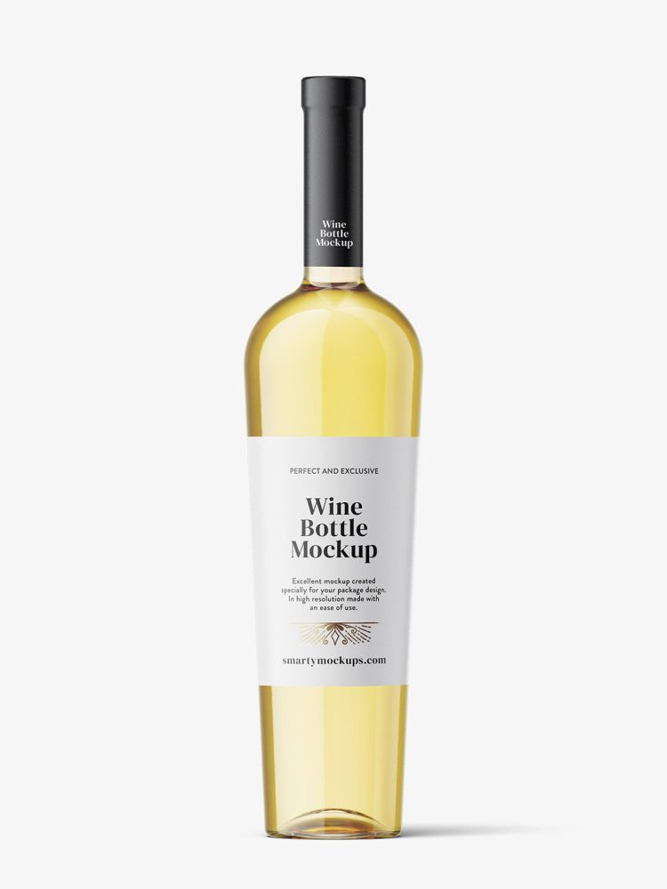 White wine bottle with and without wax seal