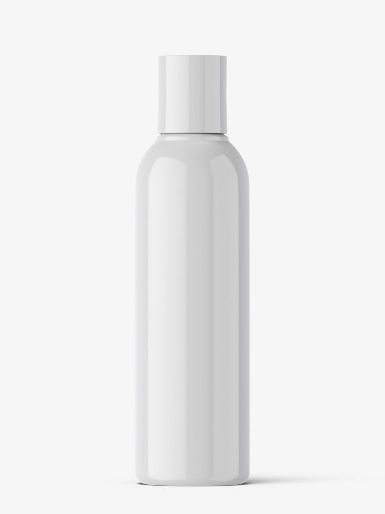 Bottle with disctop mockup / glossy