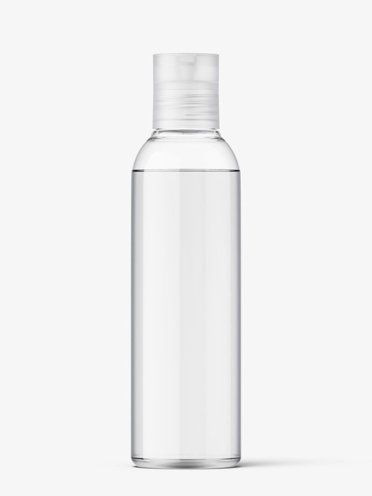 Bottle with disctop mockup / liquid