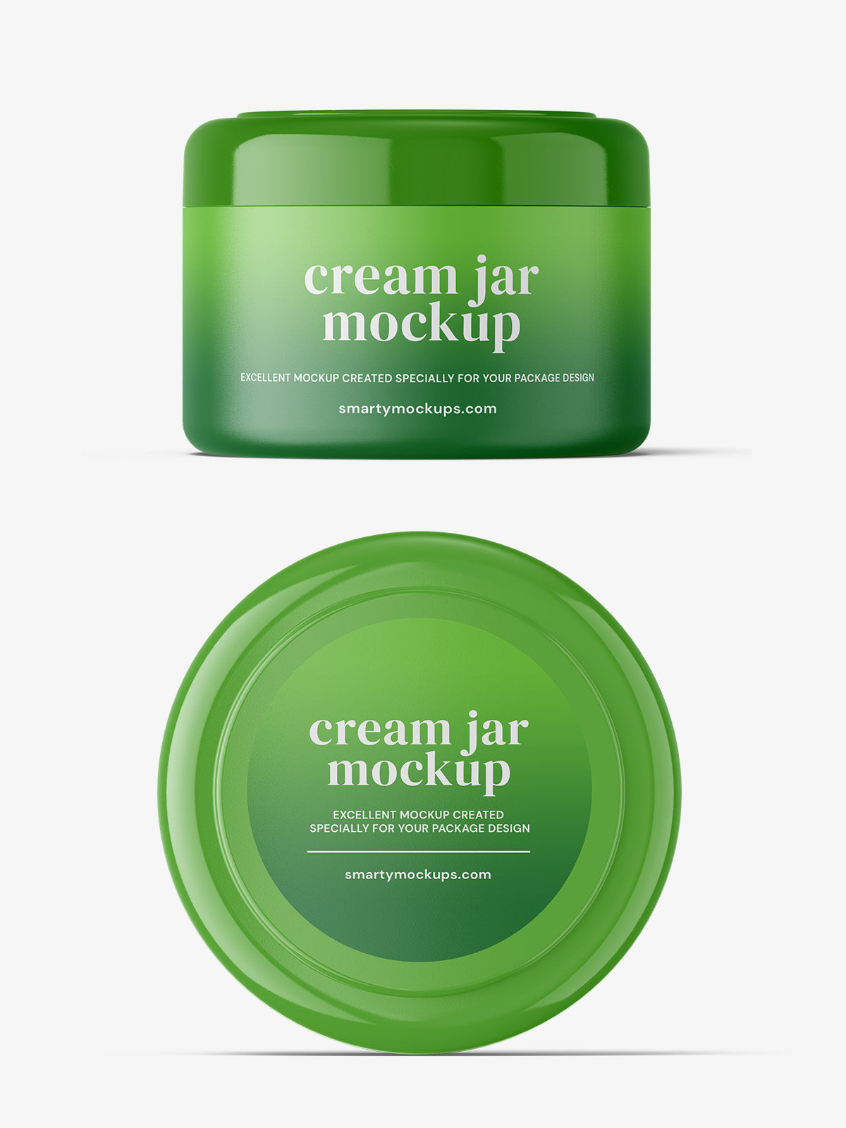Cosmetic jar mockup / top and front view - Smarty Mockups