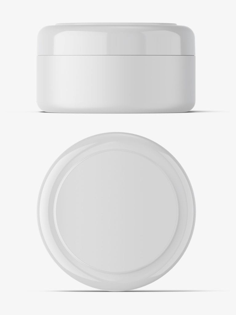 Cosmetic jar mockup / top and front view - Smarty Mockups