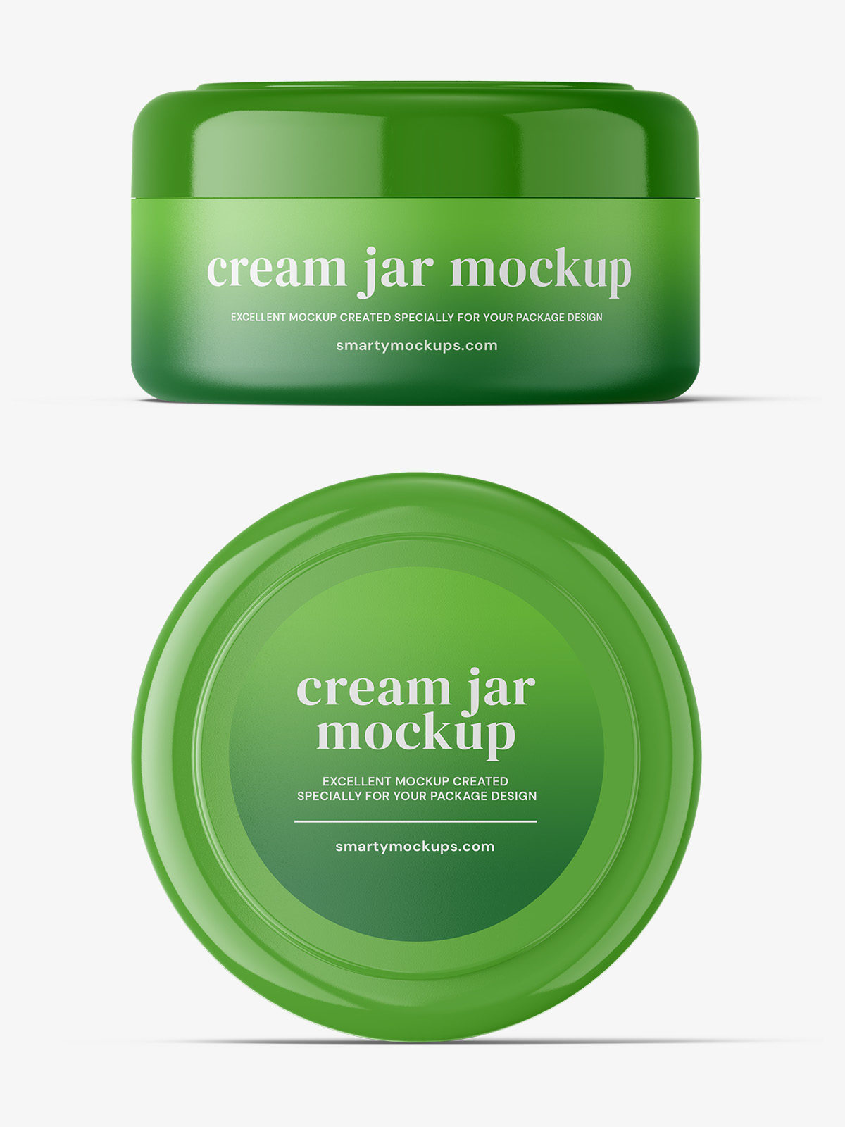 Download Cosmetic jar mockup / top and front view - Smarty Mockups