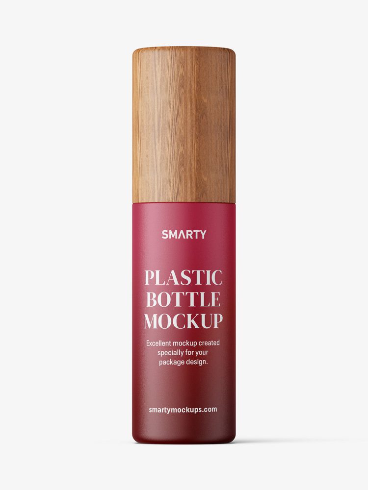 Matt cosmetic bottle with wooden cap