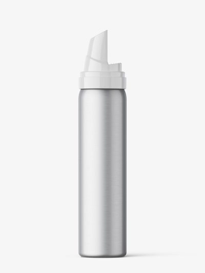 Cosmetic foam bottle mockup / metallic