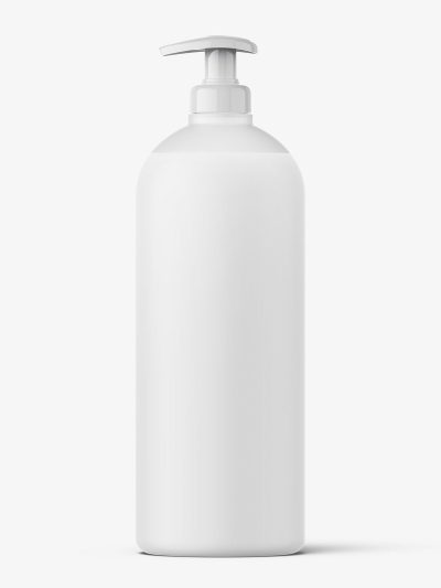 Bottle with pump mockup / semi transparent