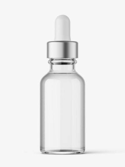 Glass dropper bottle mockup / transparent