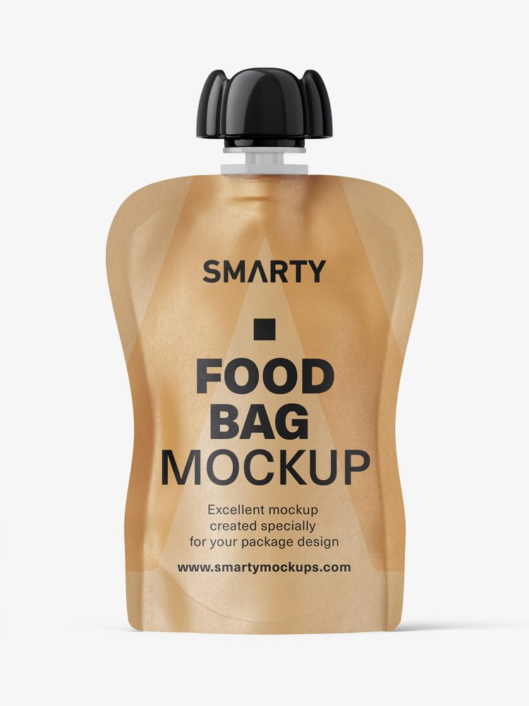 Paper food pouch mockup