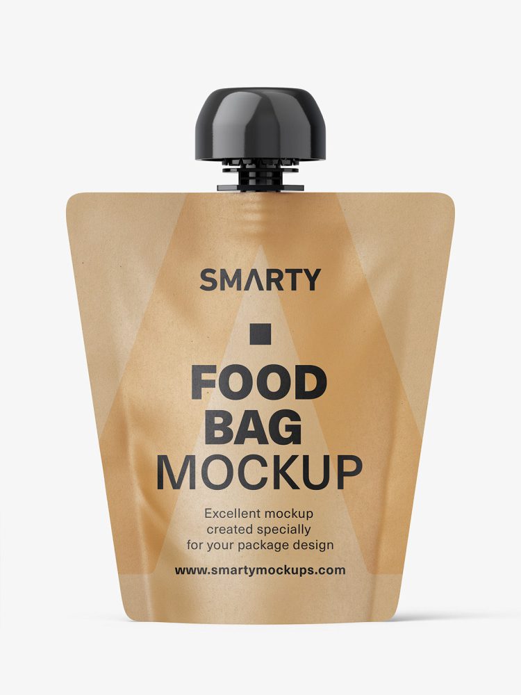 Paper food pouch mockup