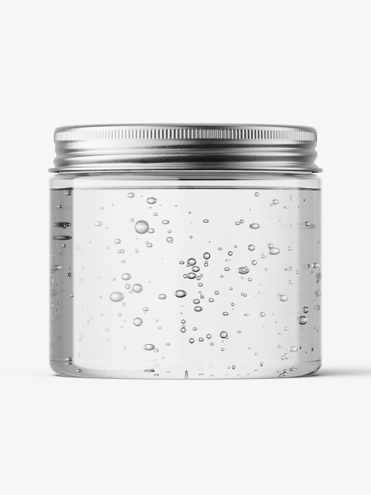 Gel jar with metallic cap mockup / 200ml