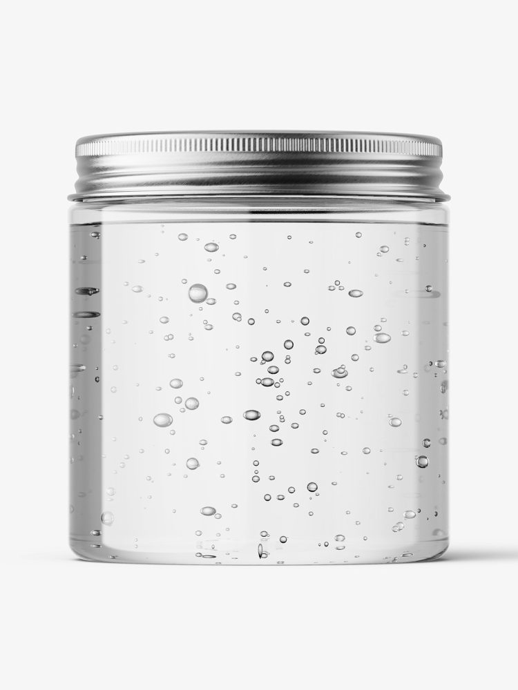 Gel jar with metallic cap mockup / 250ml