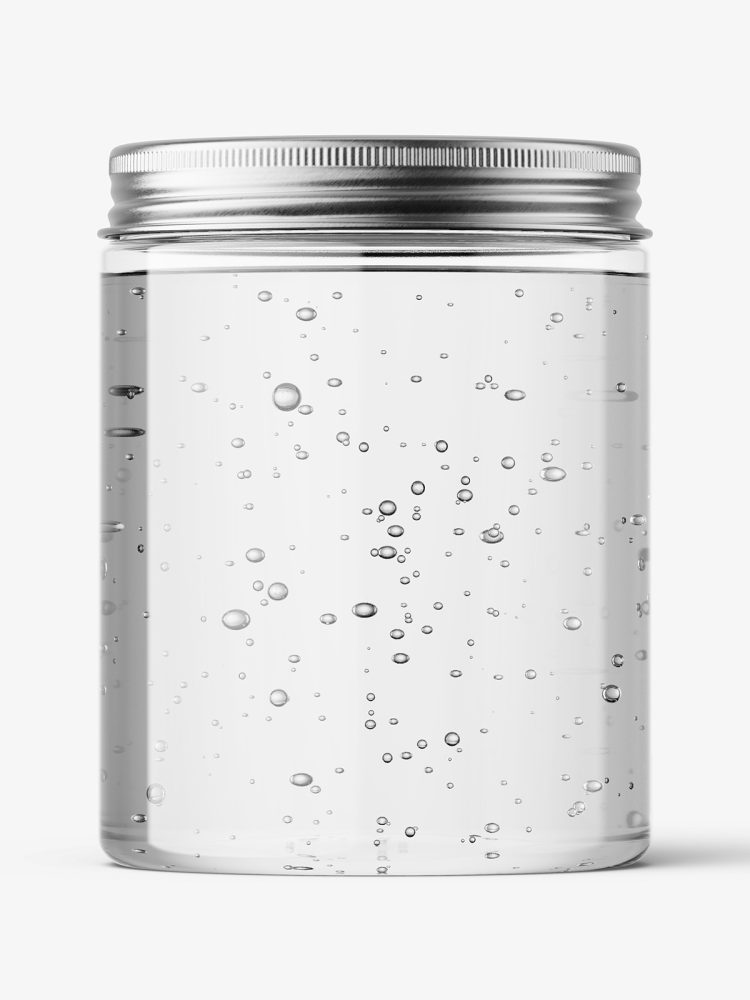 Gel jar with metallic cap mockup / 300ml