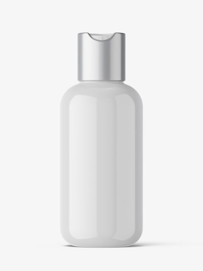 Bottle with disctop mockup / glossy