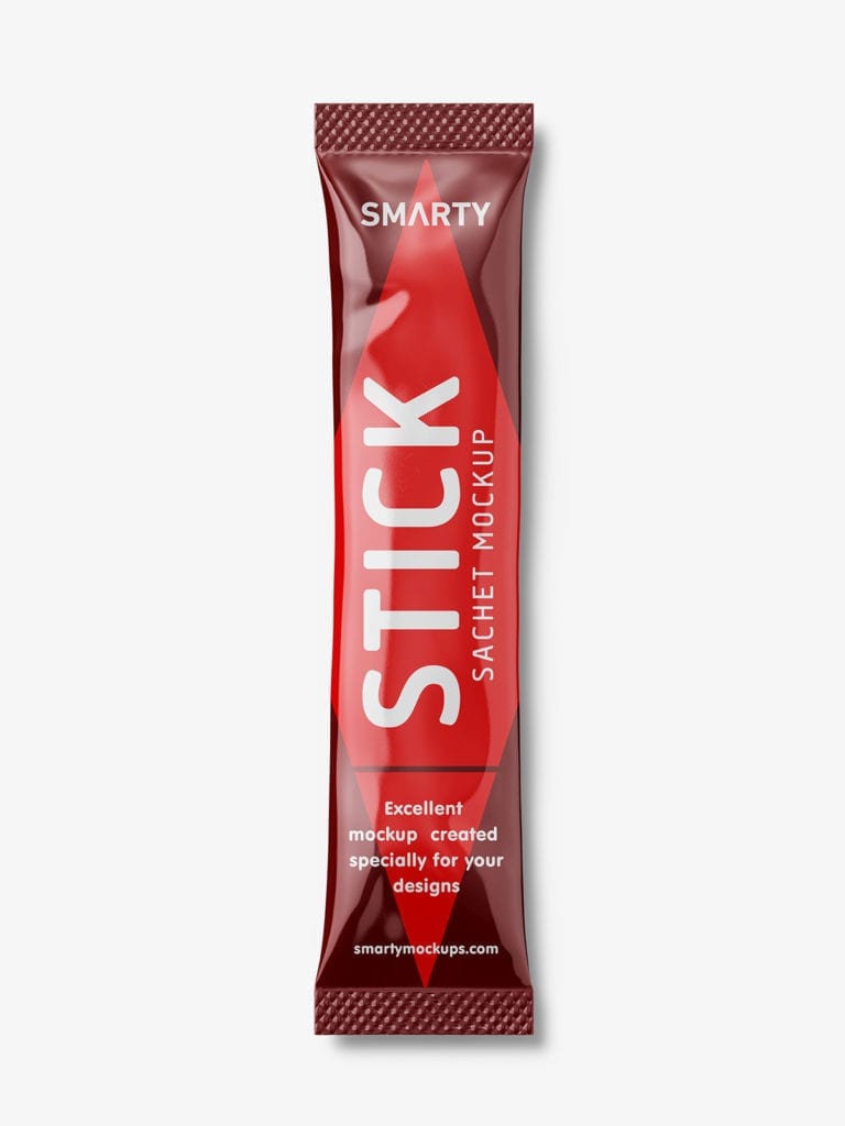 Glossy stick sachet mockup - Smarty Mockups