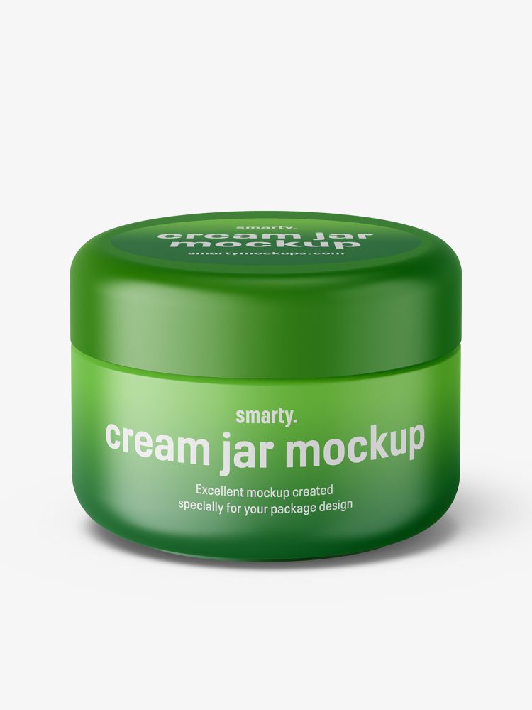 Cosmetic plastic cream jar mockup / matt