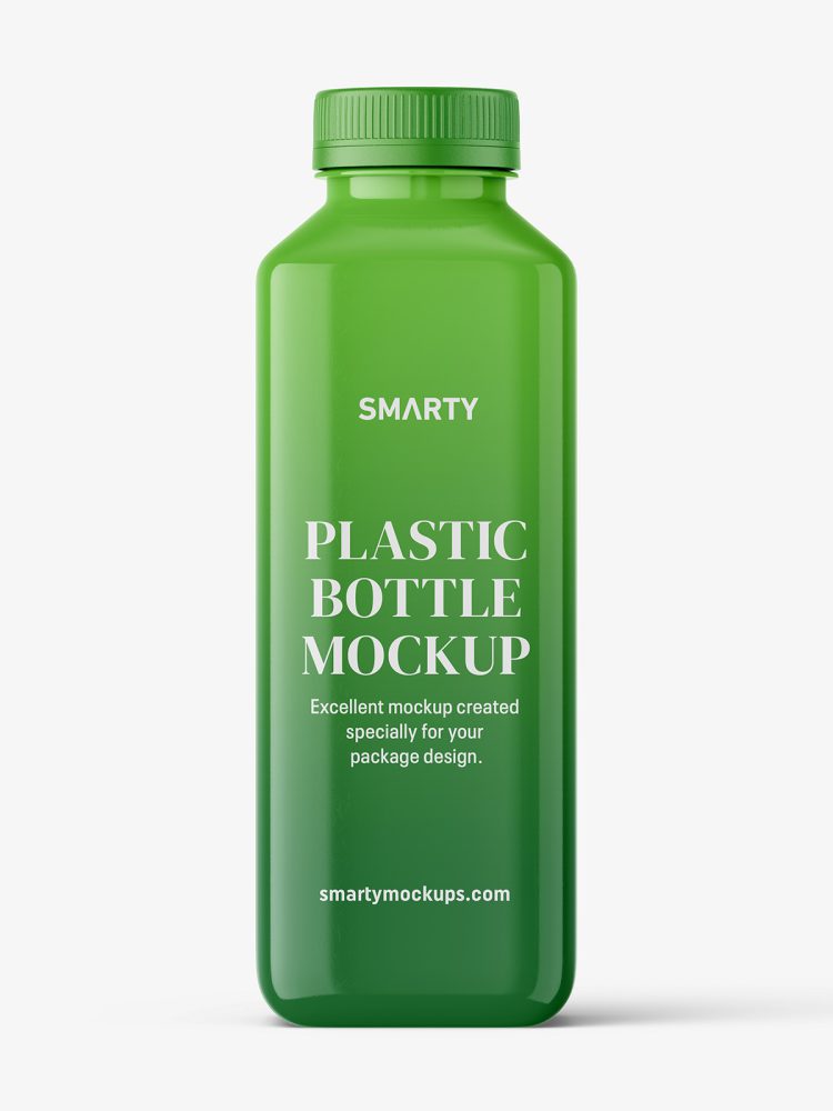 Square glossy bottle mockup - Smarty Mockups