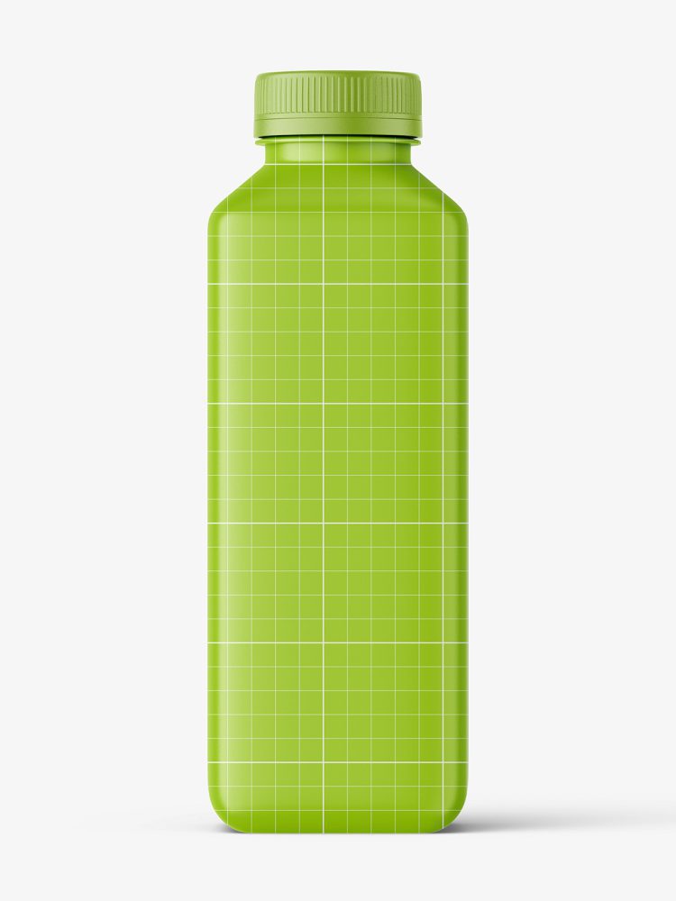 Square matt bottle mockup