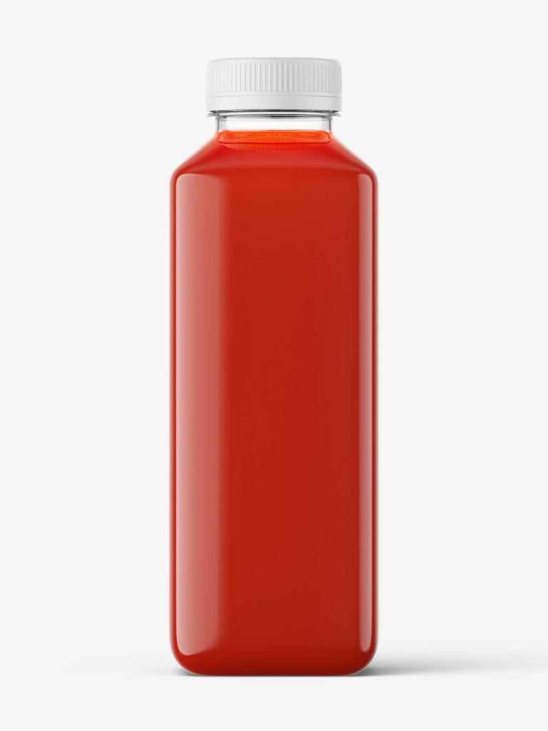 Tomato juice bottle mockup - Smarty Mockups