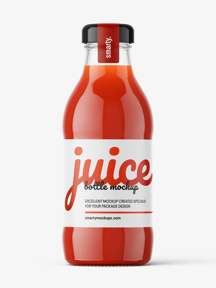 Tomato juice bottle mockup