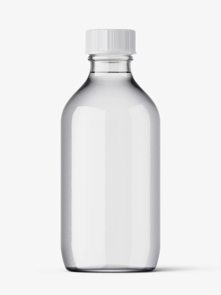 Transparent winchester bottle mockup / 150 ml