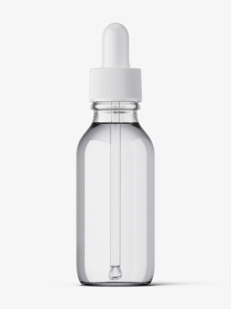 Transparent winchester dropper bottle mockup / 30 ml