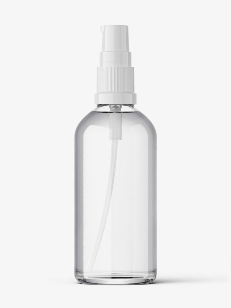 Transparent pump bottle mockup / 100 ml