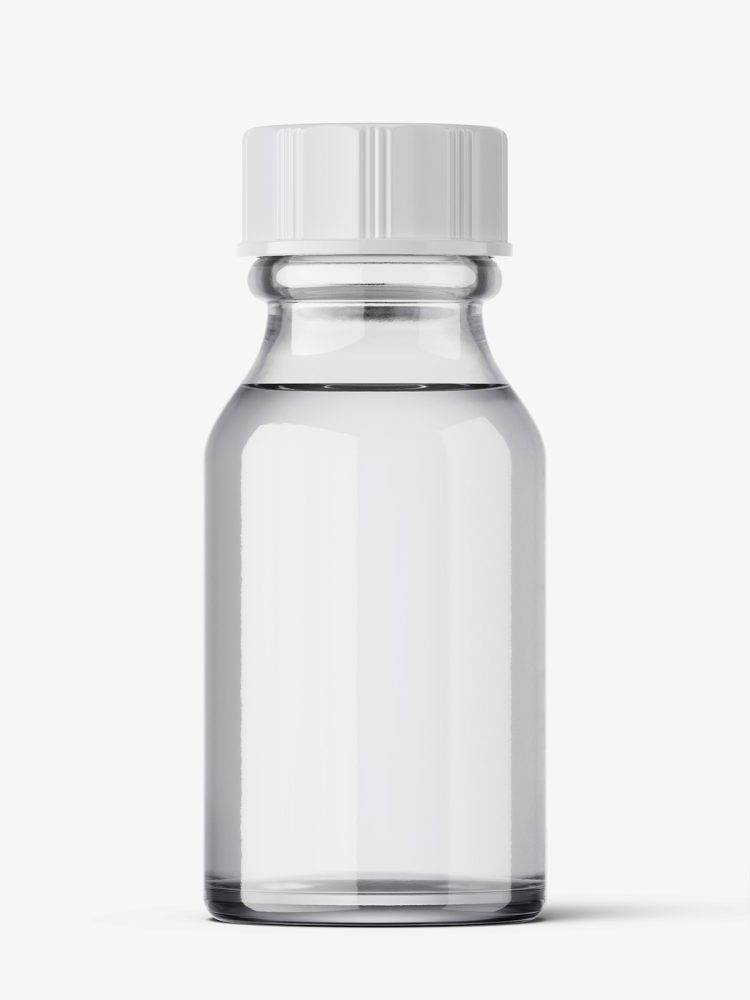 Transparent winchester bottle mockup / 15 ml
