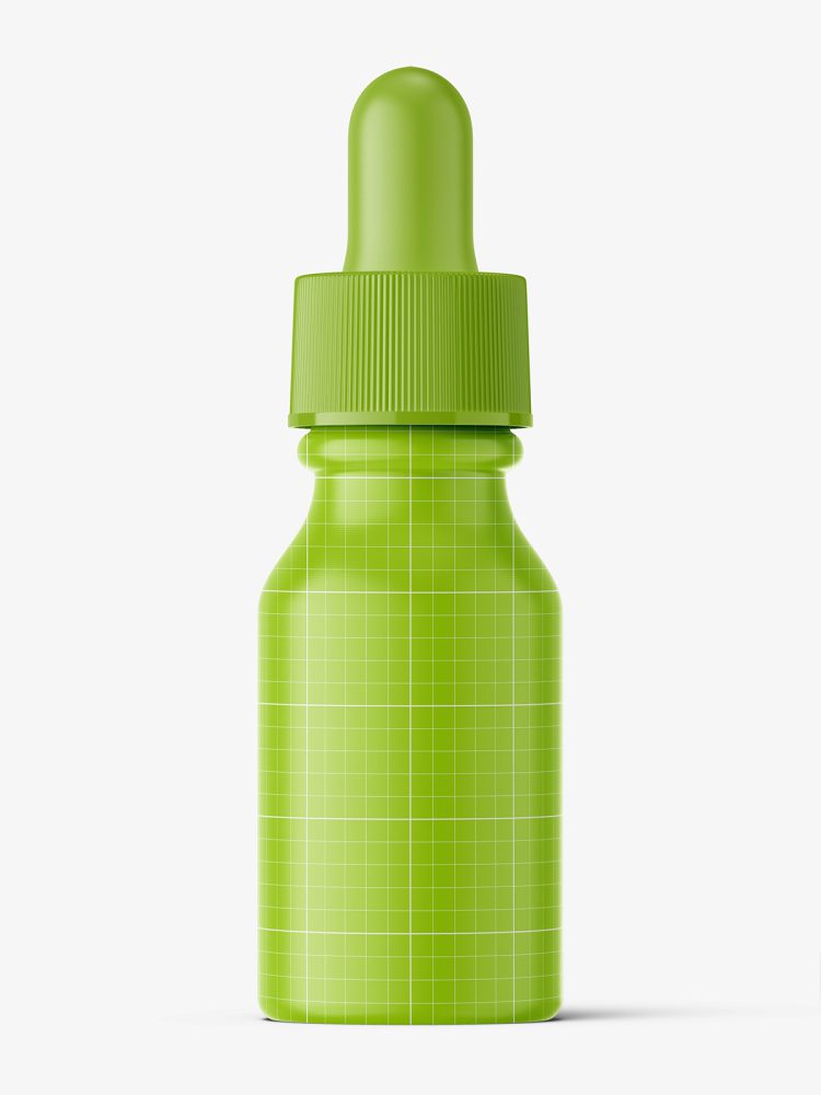 Transparent winchester dropper bottle mockup / 15 ml