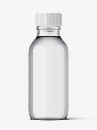 Transparent winchester bottle mockup / 30ml