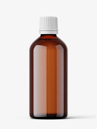 Amber bottle mockup / 100 ml
