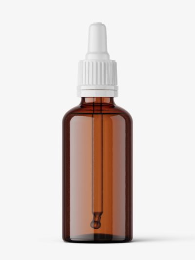 Amber dropper bottle mockup / 50 ml