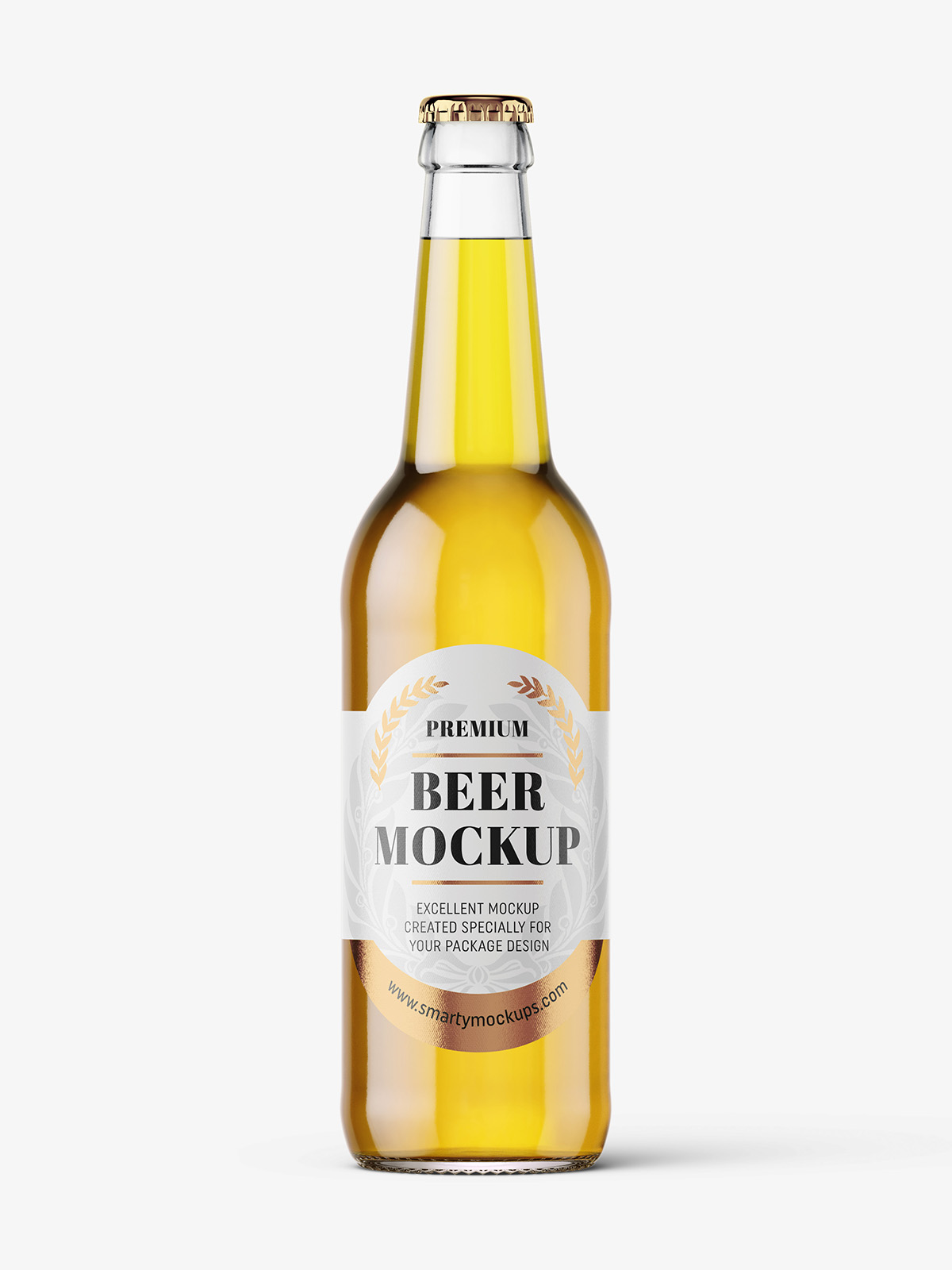 Transparent beer bottle mockup - Smarty Mockups