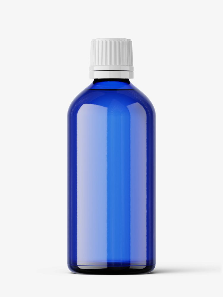 Blue bottle mockup / 100 ml