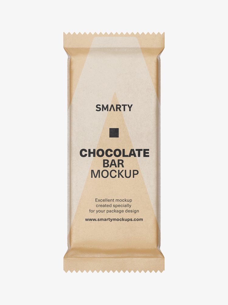 Chocolate bar mockup / kraft paper