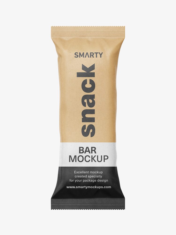 Snack pack / food pouch mockup / kraft paper