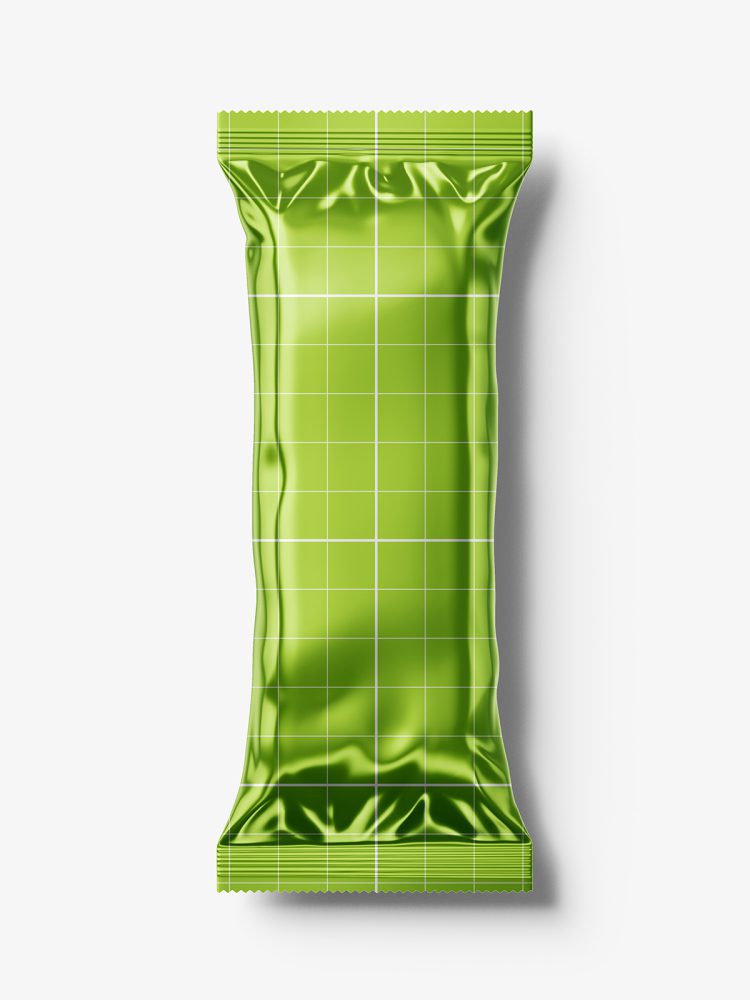 Snack pack / food pouch mockup / metallic