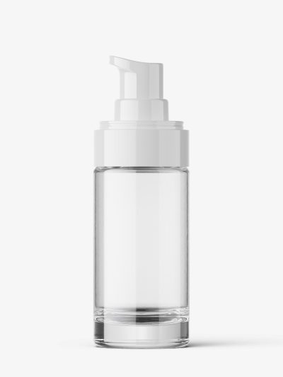 Transparent airless bottle mockup