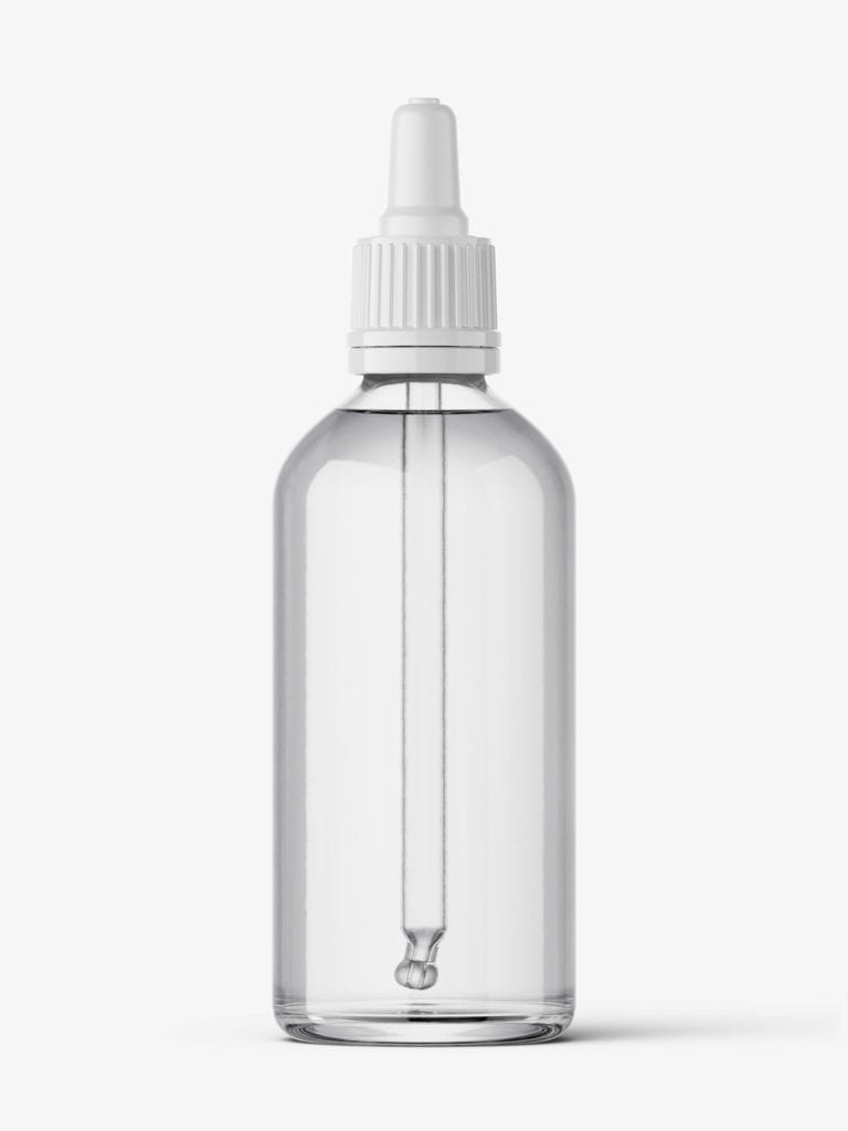 Transparent dropper bottle mockup / 100 ml - Smarty Mockups