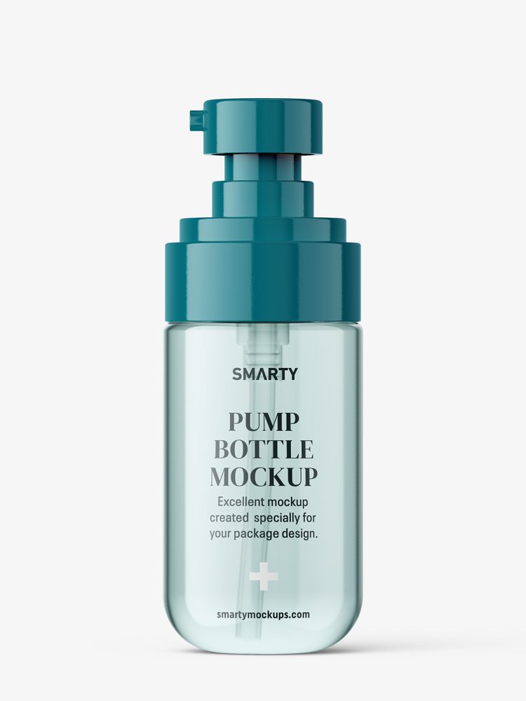 Transparent pump bottle mockup / 30 ml