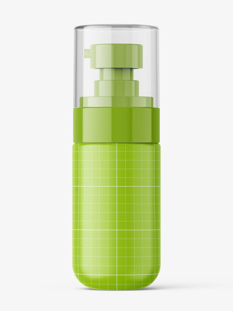 Transparent pump bottle mockup / 30 ml