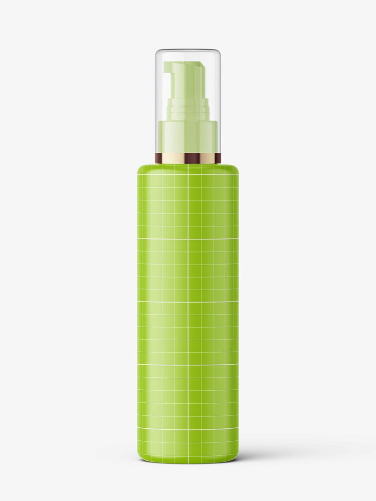 Transparent pump bottle mockup