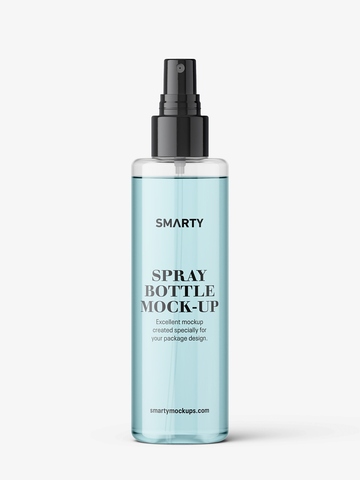 Transparent spray bottle mockup - Smarty Mockups
