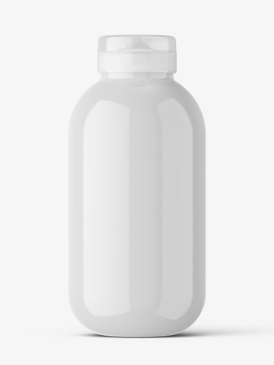 Cosmetic glossy bottle mockup