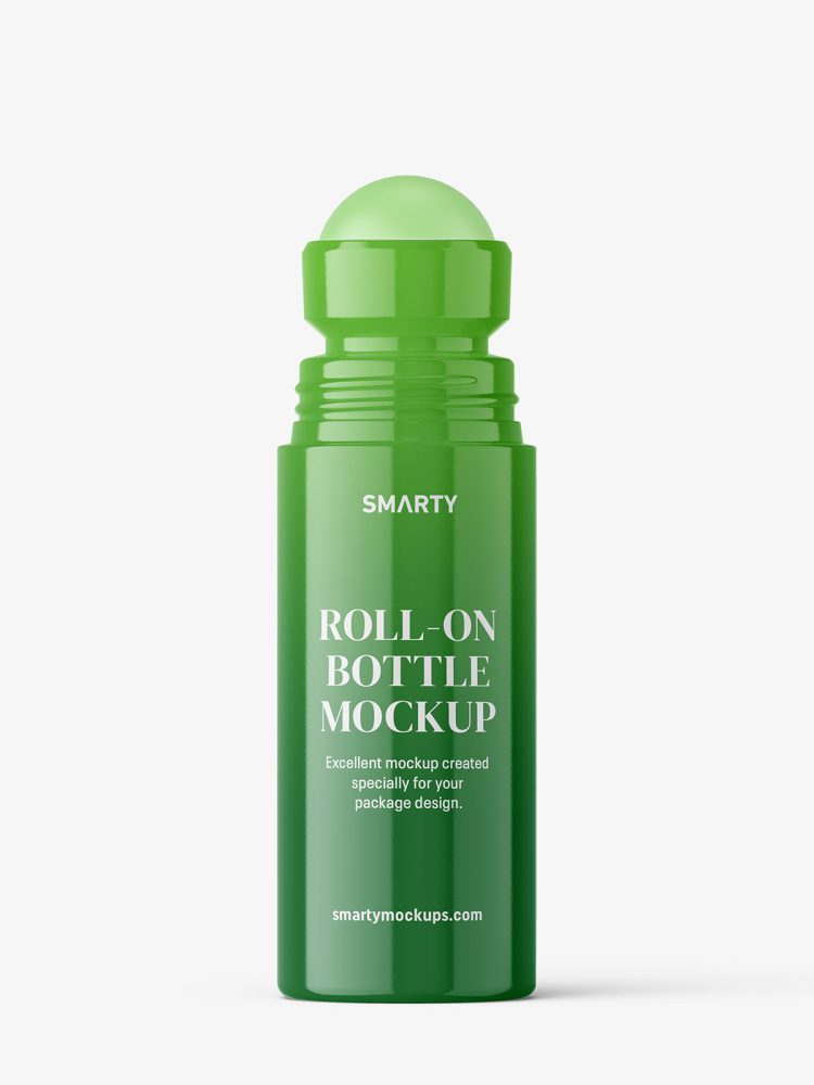 Glossy roll-on bottle mockup