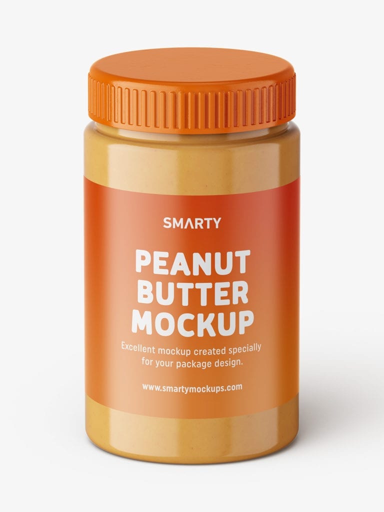 Peanut butter jar mockup / top view - Smarty Mockups